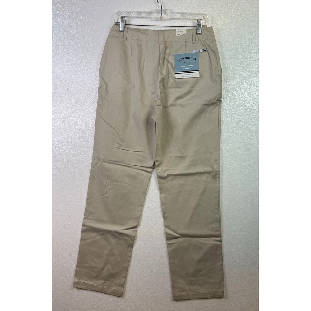 Izod Chinos Womens Sz‎ 8 Cream Beige Stain Soil Resistant Pants 30/32 Causal New